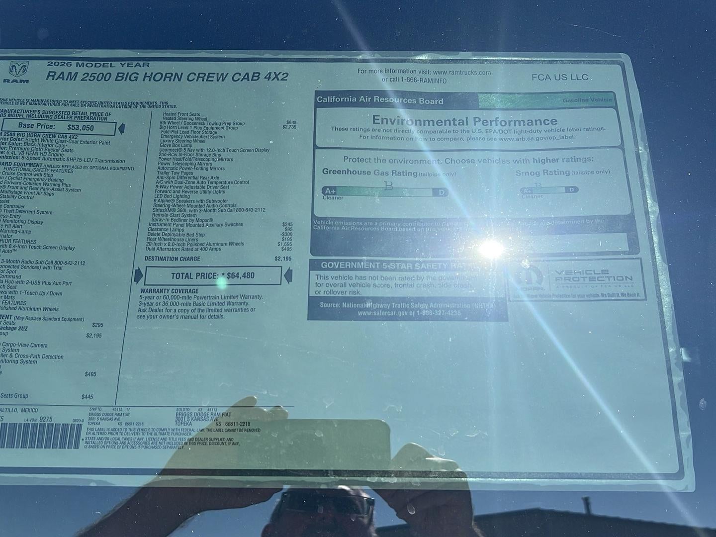 2026 RAM Ram 2500 RAM 2500 BIG HORN CREW CAB 4X2 6'4' BOX