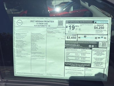 2027 Nissan Frontier Crew Cab S