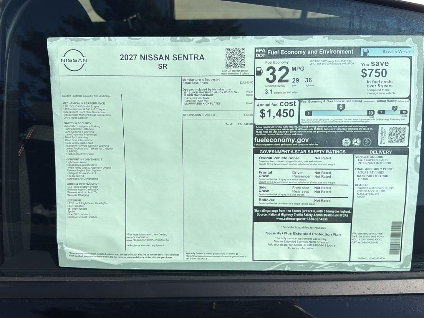 2027 Nissan Sentra SR