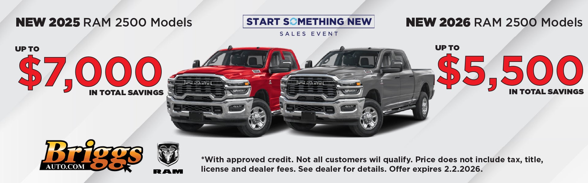 NEW 2025-2026 RAM 2500 MODELS