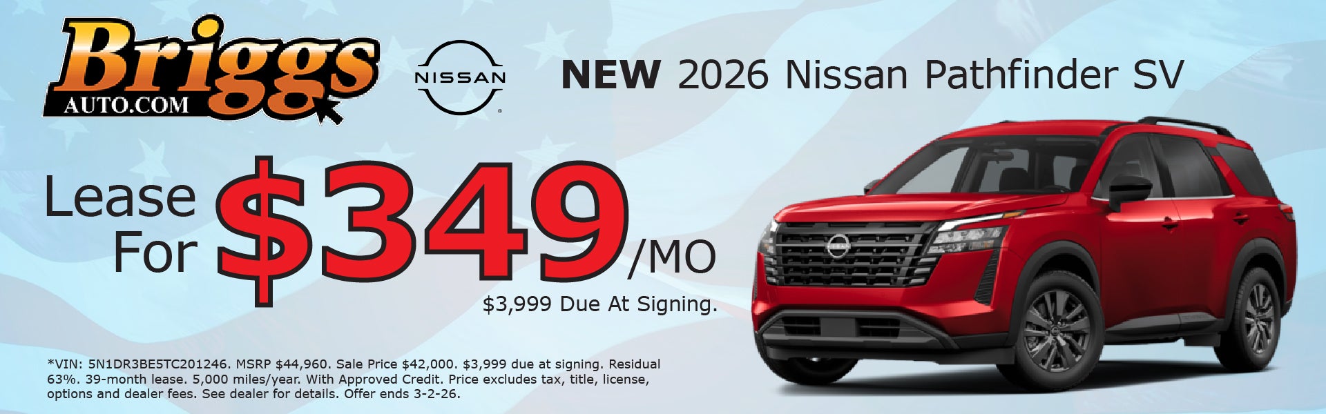 2026 NISSAN PATHFINDER SV